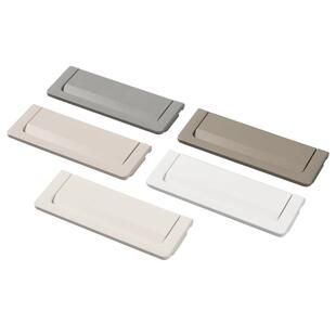 U705/羊绒灰翻盖拉手免打孔抽屉拉手 柜门方形折叠平板拉手暖白色