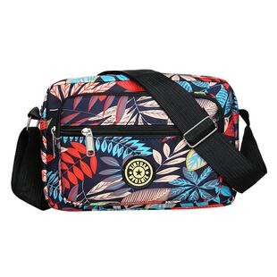 四季百搭小方包女新款印花尼龙女包牛津布单肩斜挎包休闲帆布包包