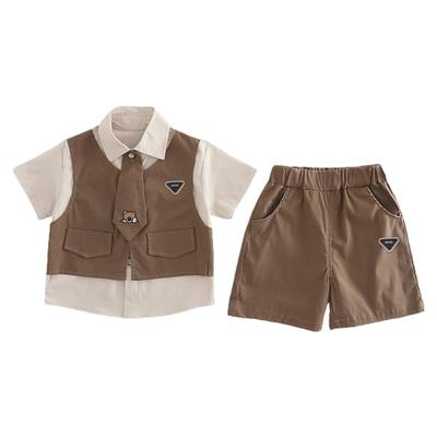 儿童西服夏季男宝宝西装短袖套装