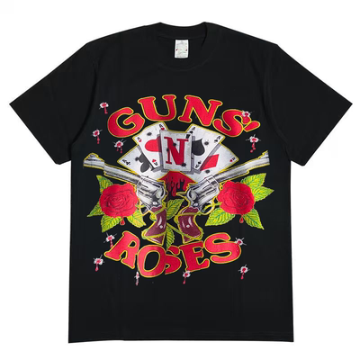 Guns N' Roses乐队美式复古回潮风短袖T恤oversize暗黑学院风半袖