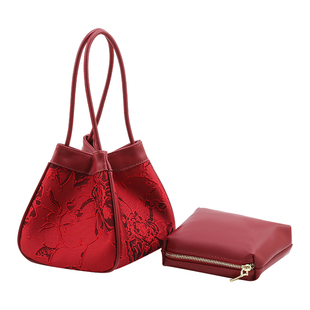 圣米洛红色结婚包包女2026新款小众设计时尚百搭新娘婚包手提包