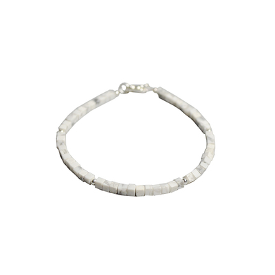 ciel原创方块珠极细男女白松石