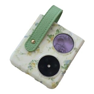 夏日浅绿花朵腕带适用华为pocket2手机壳新款夏天折叠屏oppofindn3flip网红爆款外壳vivoxflip小众高级保护套