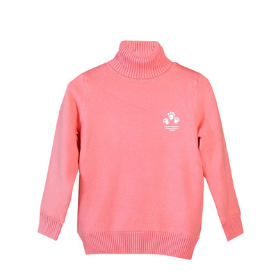 快活龙高领儿童加绒毛衣男童女童秋冬亲子装纯色棉套头针织打底衫