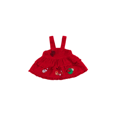 背带裙礼盒可爱红色圣诞服