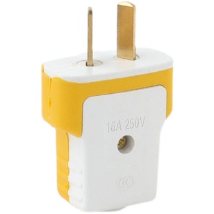 家用10a转动两脚固定插头纯铜功率16A二脚防漏电插头转弯工业插头