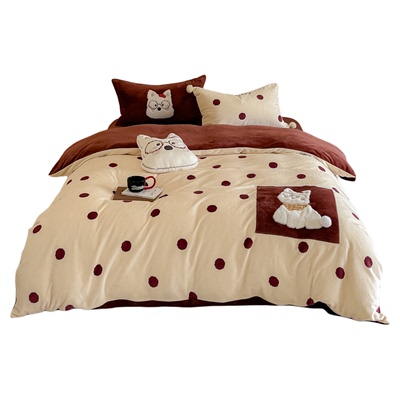 可爱儿童牛奶绒四件套保暖珊瑚绒