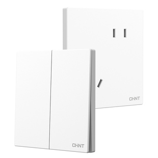 正泰奶油开关插座家用墙壁一开五孔16a空调插板单控面板X1M菱花白