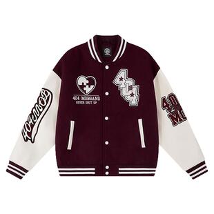 404MOB重工字母刺绣棒球服厚外套男女国潮牌美式宽松运动飞行夹克