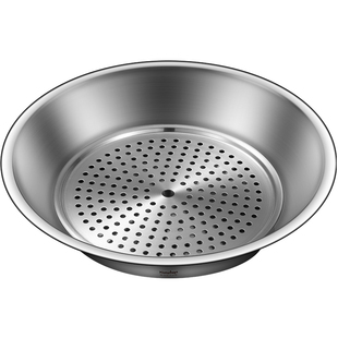 304不锈钢饺子盘子菜盘家用餐盘碟子小吃盘蒸鱼盘圆形托盘可沥水