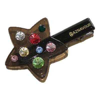 韩国进口发饰AZNAVOUR/AZ水钻闪钻五星小星星发夹边夹鸭嘴夹