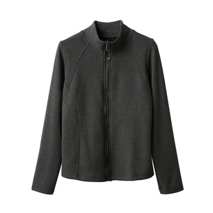含羊毛 女士立领外套 修身短款拉链上衣 基础百搭 秋冬款 女装