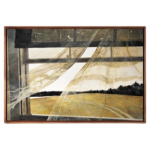 新品安德鲁.怀斯海上的风欧式餐厅客厅装饰画卧室轻奢风景挂画