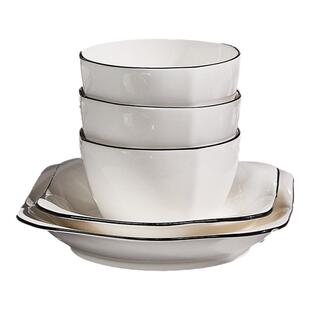 现代简约陶瓷碗碟套装家用2025新款乔迁新居碗筷餐具套装碗盘组合