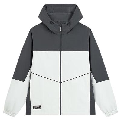 特步王鹤棣同款加绒外套男款2025新款梭织连帽风衣男975129160263