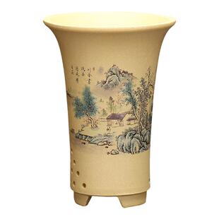 紫砂兰花盆专用精品陶瓷文竹子春建兰客厅桌面古典盆景盆清仓特价