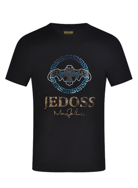 JEDOSS/爵迪斯男装春夏上新胸前大LOGO烫钻修身短袖T恤HM167