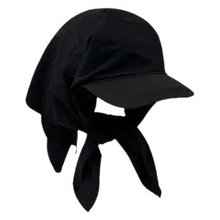 网红头巾鸭舌帽防风防晒一体遮阳户外护颈帽露营潮流旅游叠穿帽子