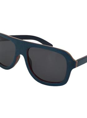 大脸欧美蓝色开车运动风太阳镜