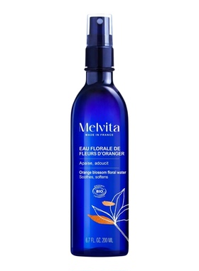 Melvita有机橙花水喷雾装200ml保湿除黑色素面部肌肤适用补水滋润