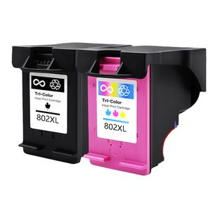 真格美 兼容惠普802墨盒 HP Deskjet 1050 1000 1010 1101 1101 1102 1510 2050 可加墨大容量打印机黑彩墨盒
