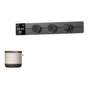 公牛轨道插座奶油风移动明装家用餐边柜磁吸电力滑动导轨插排旗舰