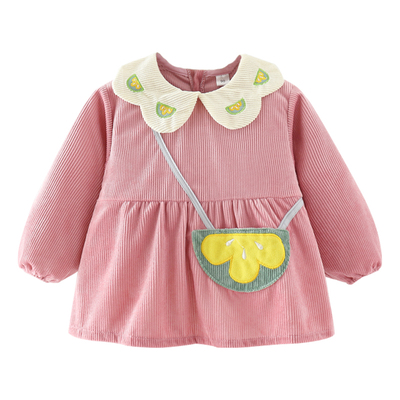 灯芯绒加厚防水宝宝反穿罩衣