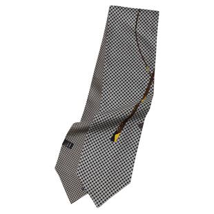 KAKA粗斜纹真丝格纹绳索细条丝巾百搭多用途装饰领巾飘带女发带特