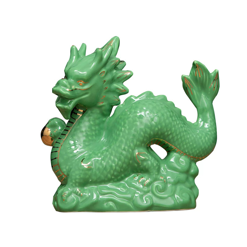 新中式陶瓷生肖龙吉祥物摆件