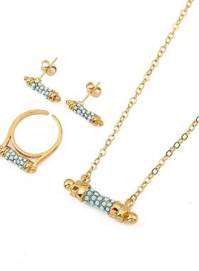 锁骨链项链小蛮腰钛钢套装