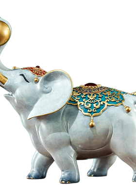 黄铜大象招财摆件新房乔迁礼物