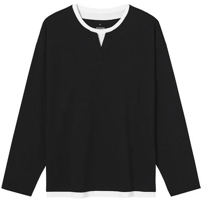 25年秋季新款男士拼接长T恤