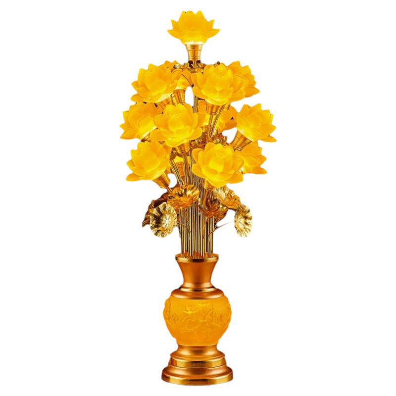 观世音莲花灯2025新款佛前供莲花灯供佛灯家用供奉插电七彩莲花灯