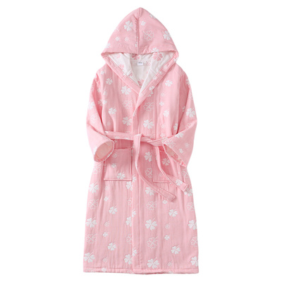 纯棉纱布浴袍六层加厚浴巾睡袍