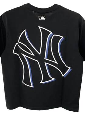 夏季正品MLB条纹拼接撞色短袖