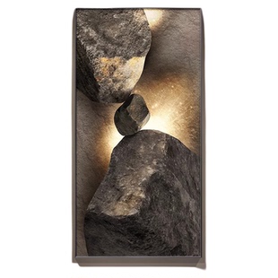 2025新款石来运转挂画轻奢高级感入户玄关装饰画抽象走廊过道壁画