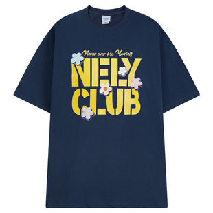 美式复古高磅纯棉100%短袖T恤夏季男女高级感花卉印花涂鸦ins上衣