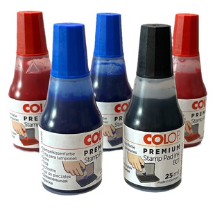 COLOP刻乐圃801回墨印章水性印油纸箱印台补充液蓝色红色黑色包邮