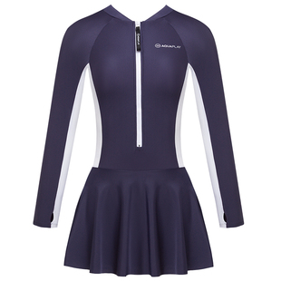 AquaPlay连体泳衣长袖女泡温泉高级感防晒游泳专用泳装游泳衣女士