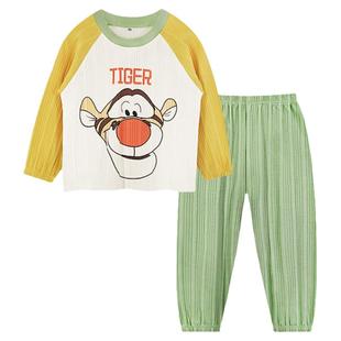 男童家居服春秋儿童全棉睡衣套装宝宝柔软100%纯棉A类长袖长裤女