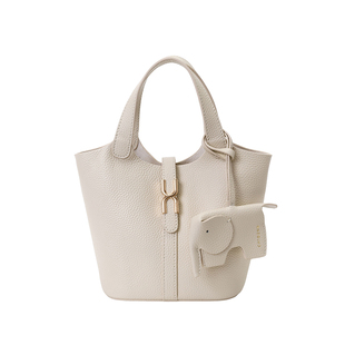 南风Chio2nd 头层牛皮水桶包包女真皮手提包菜篮子通勤单肩斜挎包