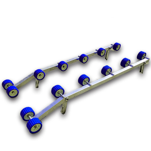 拖车配件 摩托艇拖架改装双排轮黑色防腐木板蓝滑条橡皮艇拖车架