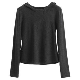 德绒打底衫内搭女秋冬季可外穿加绒上衣高级感连帽保暖帽衫打底衫