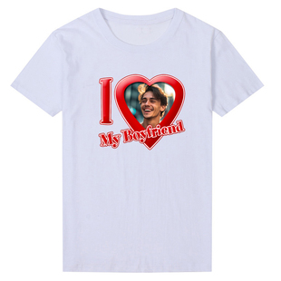 I Love My Boyfriend Your Photo圆领短袖照片定制送男友礼物T恤