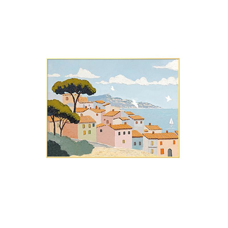 北欧风景客厅装饰画卡通小