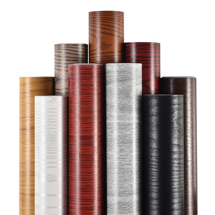 中古风木纹贴纸自粘仿木波音软片特厚家具翻新贴皮柜子门改色墙纸