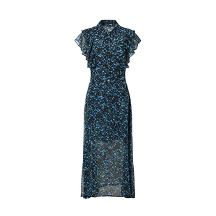 海青蓝 碎花套装裙夏女2025新款高级海边度假女装中长款两件套