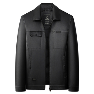 2025冬季新款海宁真皮羽绒服男中年绵羊皮夹克高档纯皮皮衣外套潮