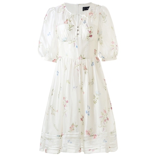 【奥莱】MAXRIENY植物诗花卉印花娃娃裙甜美连衣裙