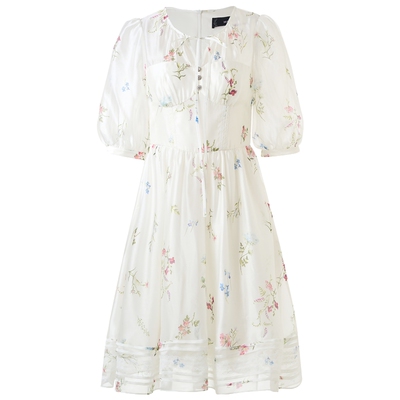 【奥莱】MAXRIENY植物诗花卉印花娃娃裙甜美连衣裙